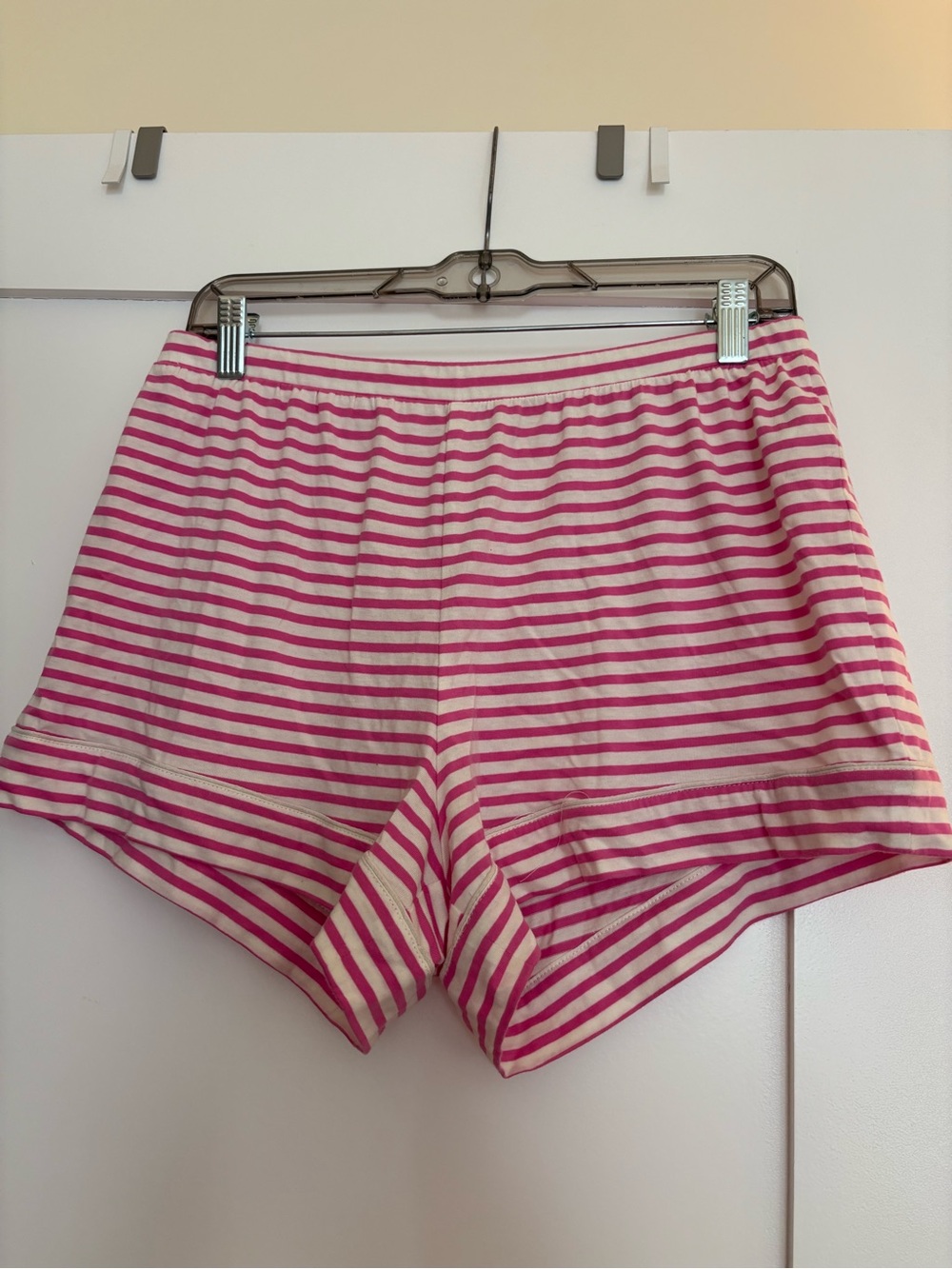 J. Crew Pink and White Striped Pajama Shorts